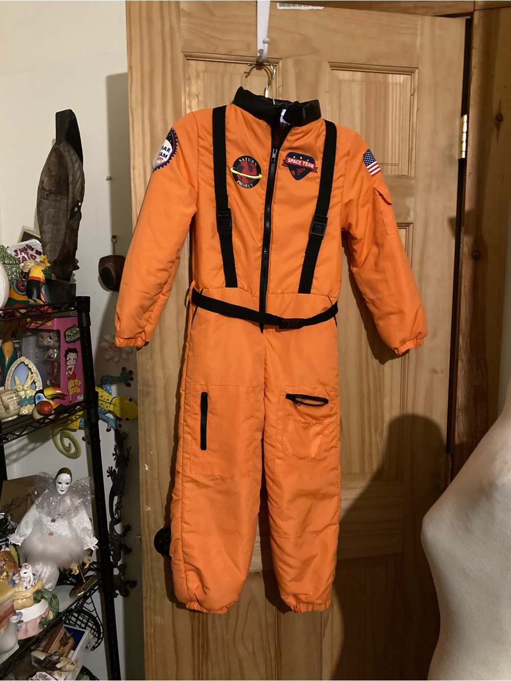 I Want to Be kids Halloween costume orange space suit